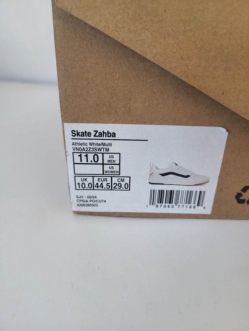 Vans Skate Zahba White Athletic Sneakers Purple Yellow Accents Mens 11 - Picture 12 of 13